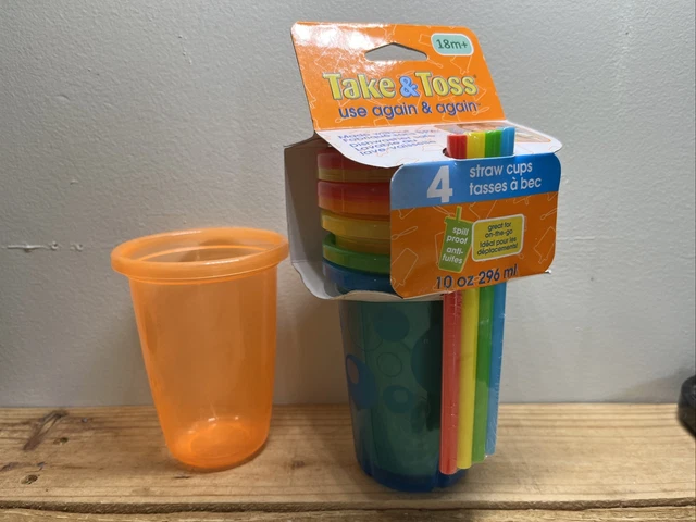 Take and Toss 4-Pack Straw & Cup Set