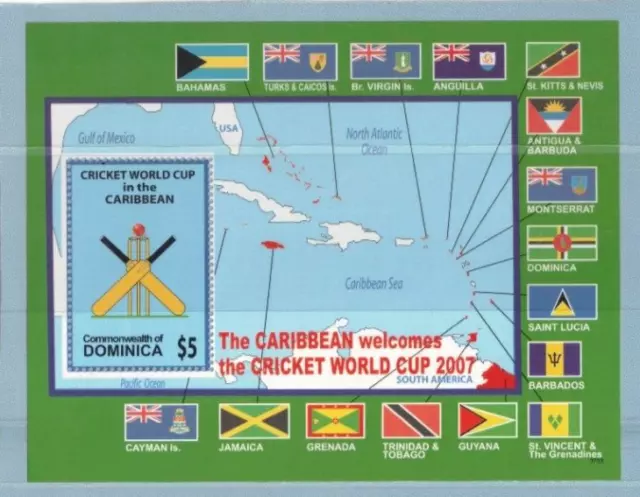 2007 Dominica Cricket Stamps SG MS3562 MUH