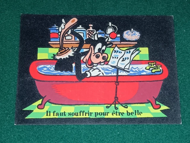 CPA CARTE EN Feutrine - Il faut Souffrir pour être belle - Walt Disney