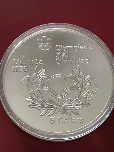 Uncirculated 1976 Canada $5 Olympic  Silver Foreign Coin