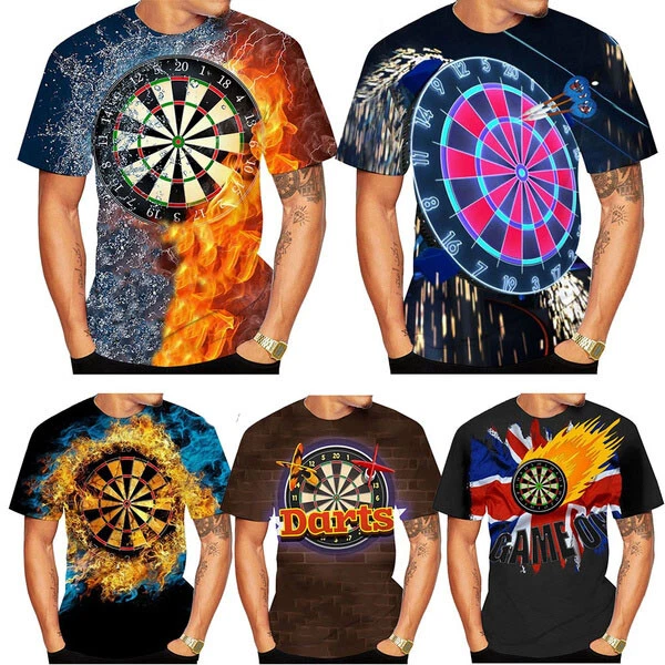 New Darts Throw Game Graphic 3D womens/mens Short Sleeve T-Shirt Casual Top Tee