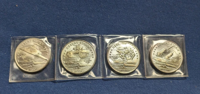 Set of 4 New Queensland Mint uncirculated Desert Storm Coins