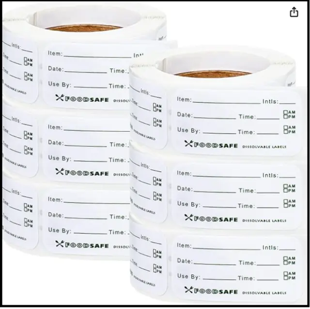 Catering Food Date Storage Labels - Removable Freezer Labels for Food Packaging