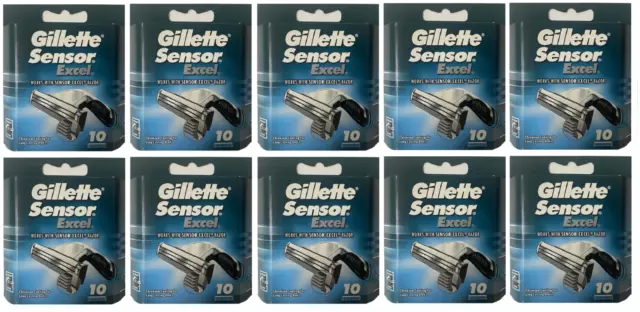 Gillette Sensor Excel Chromium Coated Razor Blade Refills - 100 Cartridges