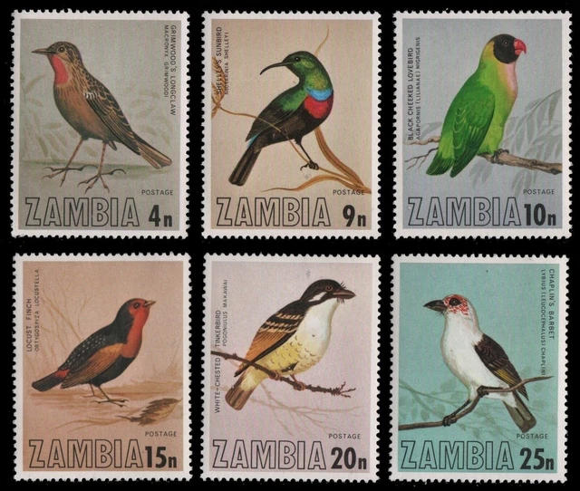 Sambia 1977 - Mi-Nr. 180-185 ** - MNH - Vögel / Birds