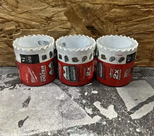 3 PACK Milwaukee Tool 49-56-9623 1-7/8" Hole Dozer Bi-Metal Hole Saw