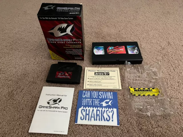 GameShark PRO Nintendo 64 (N64) V3.0 Complete In Box w/ VHS Tape TESTED CIB  RaRe