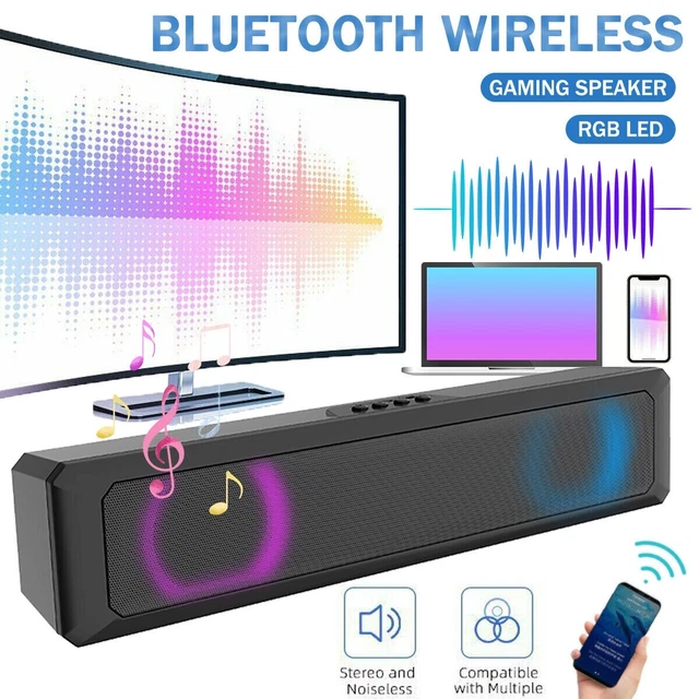 BLUETOOTH SOUND BAR Speaker Subwoofer RGB TV Home Theater Wireless ...