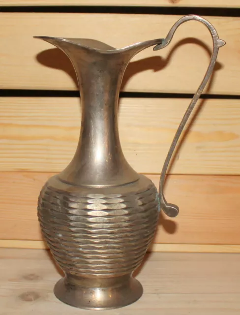 Antique hand made silver plated pitcher jug