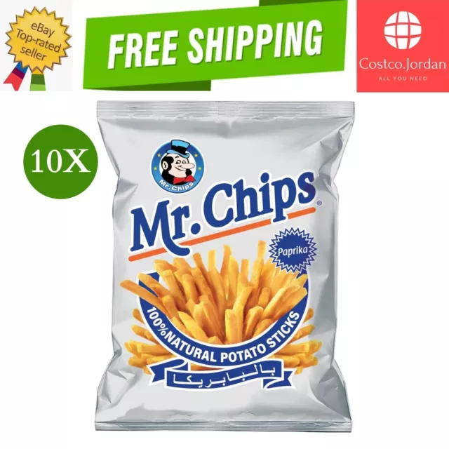 Confezione da 10 bastoncini di patate Mr. Chips sapore paprika 35 grammi