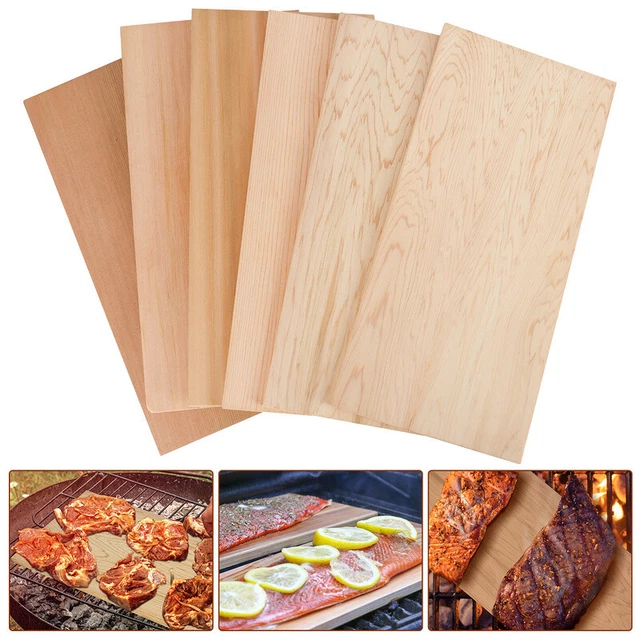 6X Grillbretter Räucherbrett Holzbrett zum Grillen Grillplanke Zedernholz