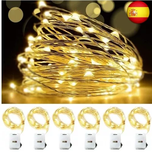 Luces LED Pilas, [6 Pack] Guirnalda Luces 3 m 30 Mini LED Alambre con Pilas - 3