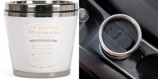 Dicksons A Godly Woman White 16 Oz. Stainless Steel Insulated Travel