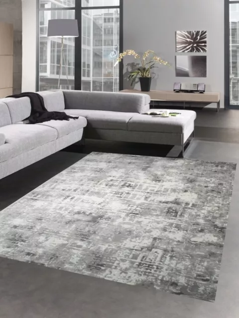 Alfombra de salón de diseño y alfombra moderna gris beige