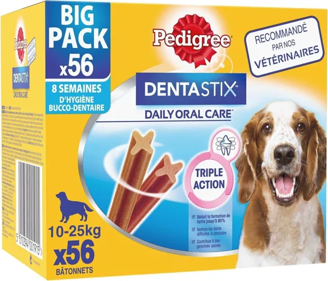 PEDIGREE DENTASTIX Sticks Dentaires pour Moyen Chien 10-25kg - 56 Bâtonnets à Mâ 2