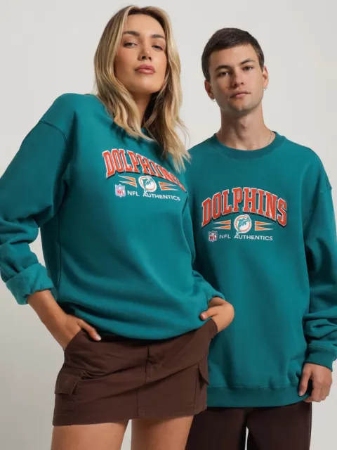 Mitchell & Ness Miami Dolphins NFL Teal Pullover Sweater Jumper Size Large (New)