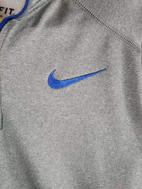 NIKE SWEATER SMALL Adult Gray Pullover Quarter Zip Therma Fit Stretch ...