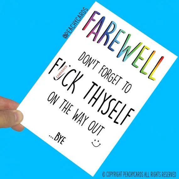Funny New Job Greeting Cards Leaving Gift Colleague Coworker Farewell Bye PC609