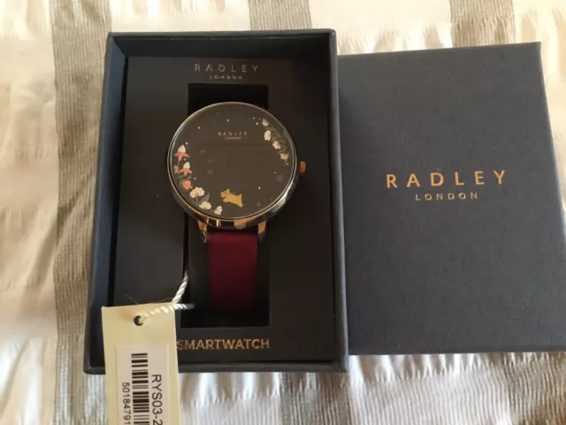 Radley  Series 3 Smart Watch - RYS03-2054  dark red strap leaping dog NEW IN BOX