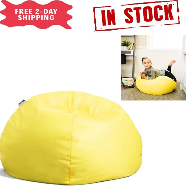Big Joe Dot Bean Bag Chair, Gabardine Kids, 2ft, Buttercup, 100% Polyester