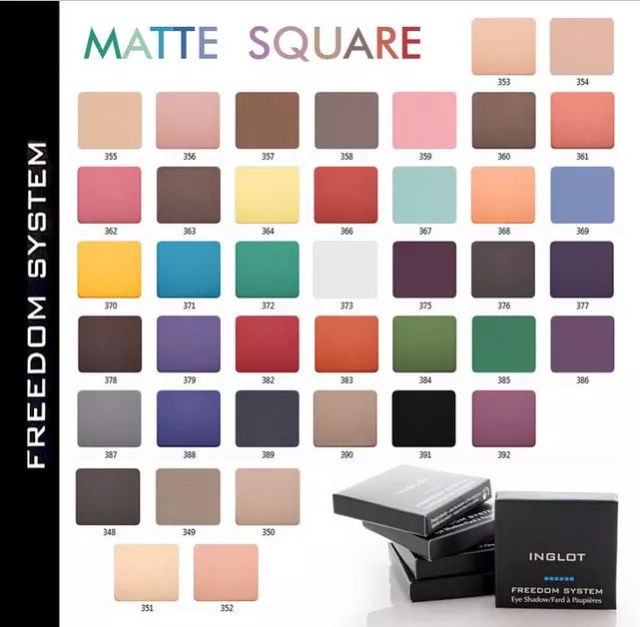 INGLOT Freedom System Eyeshadow MATTE square refill colours 281 - 391 HOT SALE!