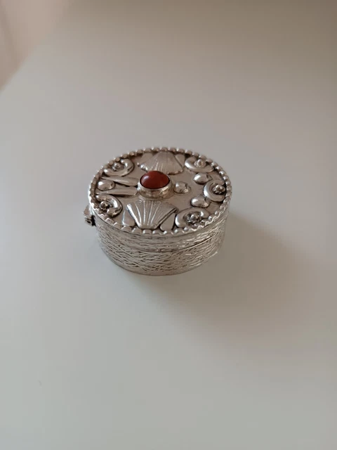 Bague Ancienne En Argent Pour Femme Avec Compartiment Secret Pour Pilules - Style Serti, Métal Fin