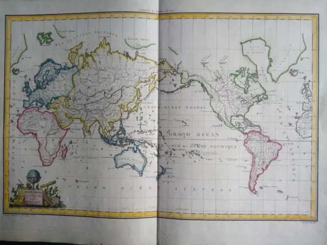 1812 - Lapie - World Map Decorative Planisphere