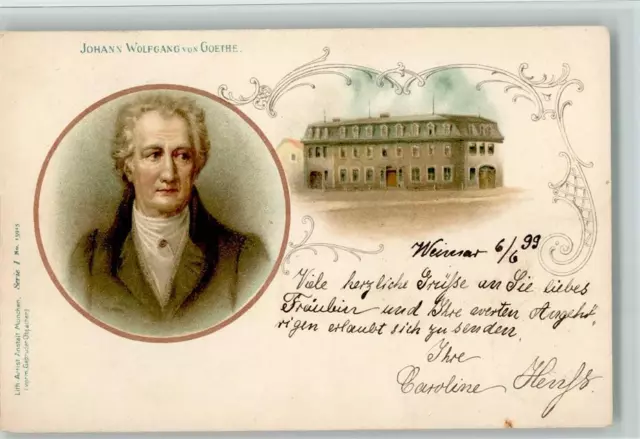 13021172 - Litho Artist Anstalt Serie I Nr. 15915 AK  Goethe