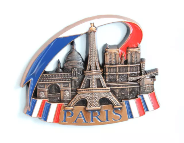 3D - PARIS - FRANCE- Souvenir Fridge Magnet Kitchen Decor Holiday Gift -Metal