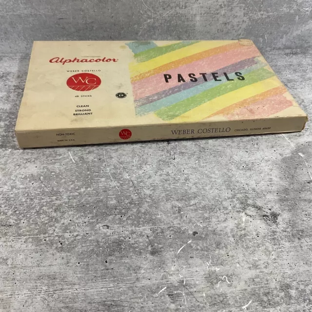 Vintage Weber Costello Alphacolor Cuadrado Pastels Pegar Box Set Eu 2