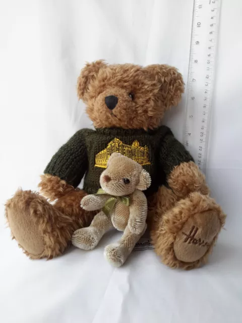 2  Harrods Teddy Bears soft toy with labels vgc