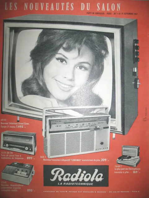 Publicite De Presse Radiola Television Radio Magnetophone French Ad 1963