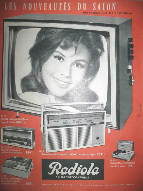 Publicite De Presse Radiola Television Radio Magnetophone French Ad 1963