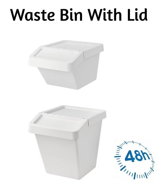 IKEA WASTE SORTING Bin With Lid White Available in Different Sizes