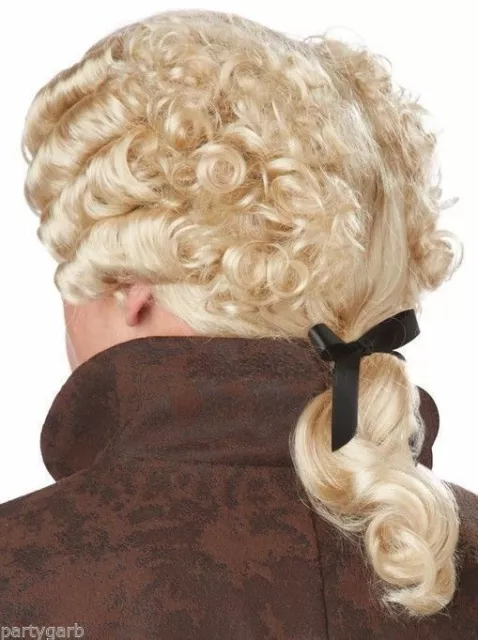 Blonde 18th Century Peruke Wig Colonial Man Historical President Judge Steampunk