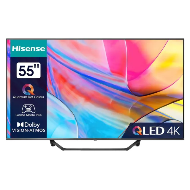 Hisense 55A7KQ QLED Smart TV 55 Zoll 139,7 cm 4K Ultra HD Fernseher WLAN Schwarz