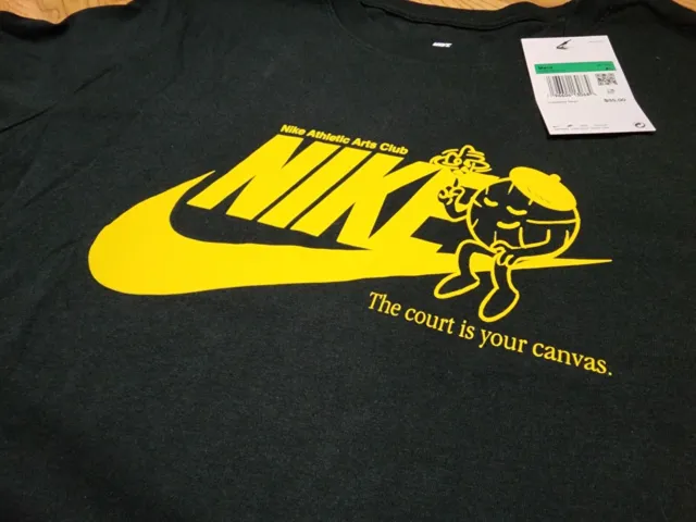 Nike Athletic Arts Club Black Yellow Size XL T Shirt Lighting Thunder Court