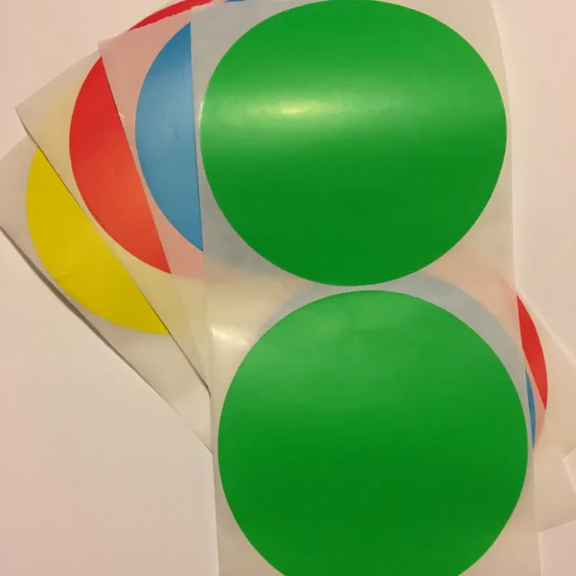 100mm (4") Colour Dot Spot Sticker Label Scrapbooking Filing Dot Code UK HDS100
