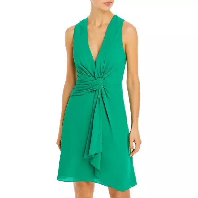 BCBGMAXAZRIA Womens Green Sleeveless Mini Cocktail and Party Dress 0 BHFO 0184