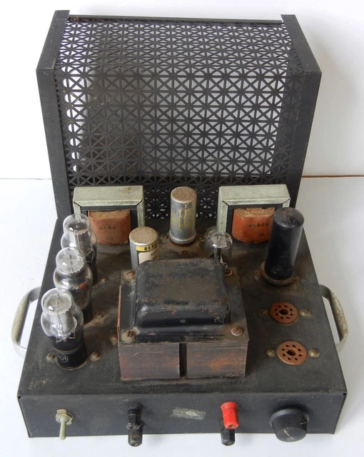 VINTAGE NONAME HIFI TUBE Amp AMPLIFIER w/ Cage NOT TESTED For Parts