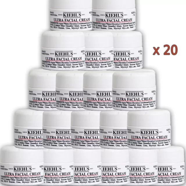 KIEHL'S ULTRA FACIAL CREAM 140 ml/ 4.7 fl - 24 Hour Daily (0.25 oz LOT OF 20)