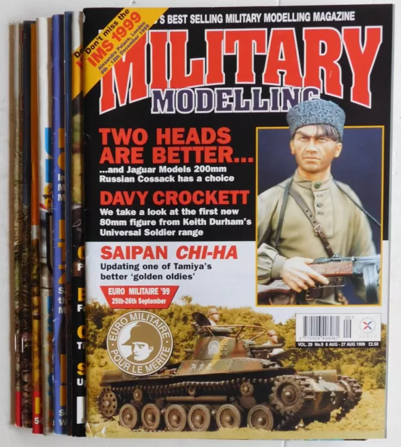 8 X MILITARY MODELLING Magazines 1999/2000 - Job lot (all shown)