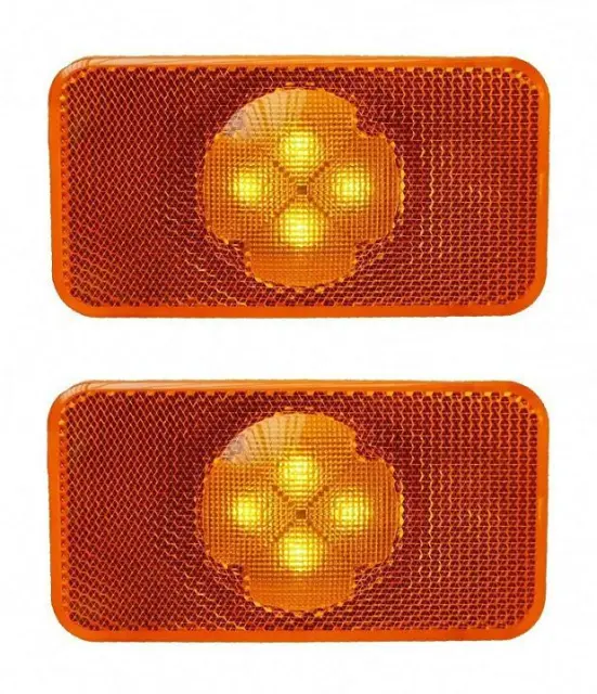 2x Orange LED Side Marker Light Amber Lamp for Volvo FH FM FL trucks 4 LEDs