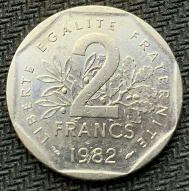 1982 France 2 Franc Coin AU UNC   High Grade World Coin      #B942b