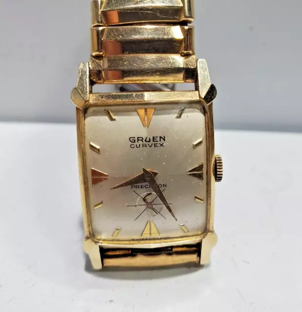 Vintage Travail Gruen Curvex or Rempli Montre Hommes 1930s 5427/12