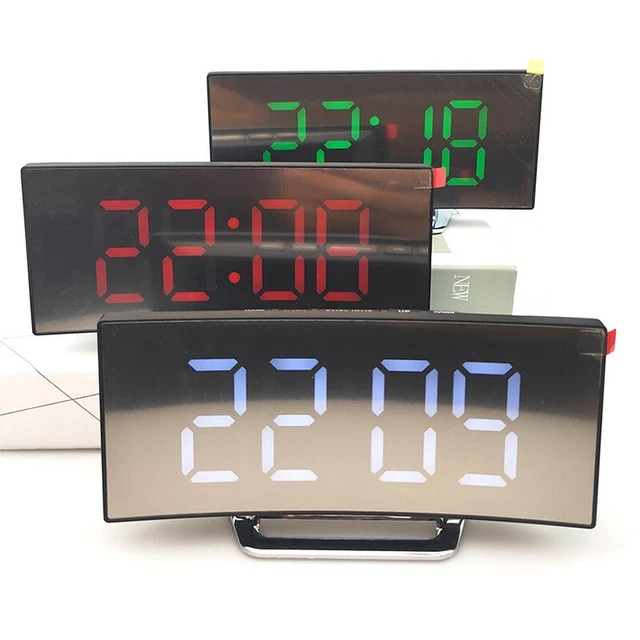 Display Alarm Clock Mirror Time Home Bedroom Desk Decoration Noiseless