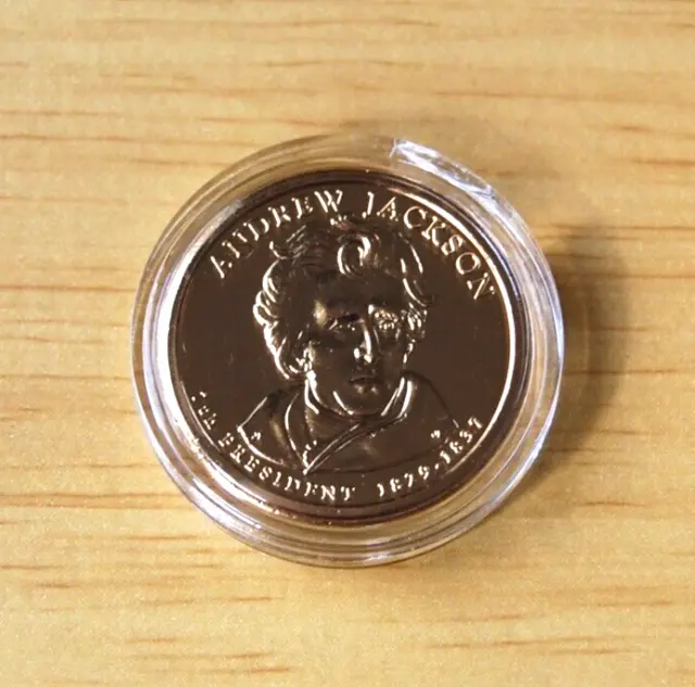 USA Gold Plated Presidential Dollar $1 Coin & COA - President Andrew Jackson