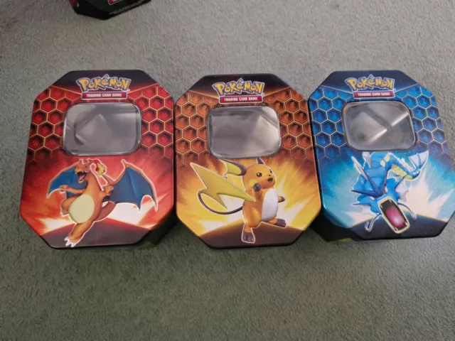 Pokemon TCG Hidden Fates Tins 3 Set (empty)