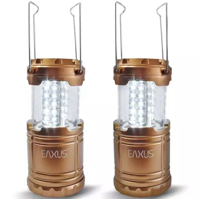 2x LED Camping Laterne Zeltlampe Outdoor-Licht Gartenleuchte Sturmlampe Notlicht