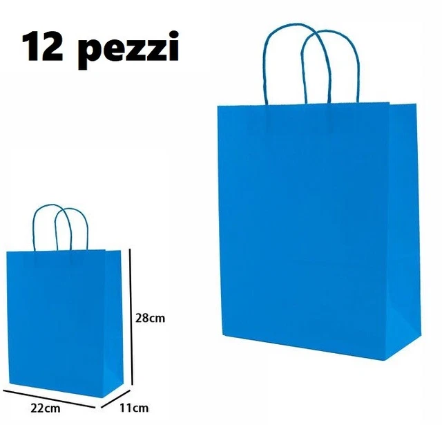Lot De 4 Sacs Cadeaux Papier Chouettes 3D Bleu - 24x18x8cm - Lagiwa®